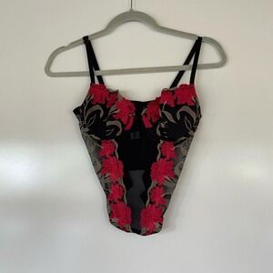 Embroidered Floral Mesh Romantic‎ Fairy Corset Size S/M